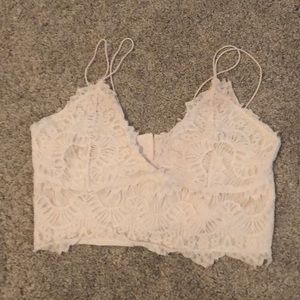 White Fox Cream Bralette/Crop Top